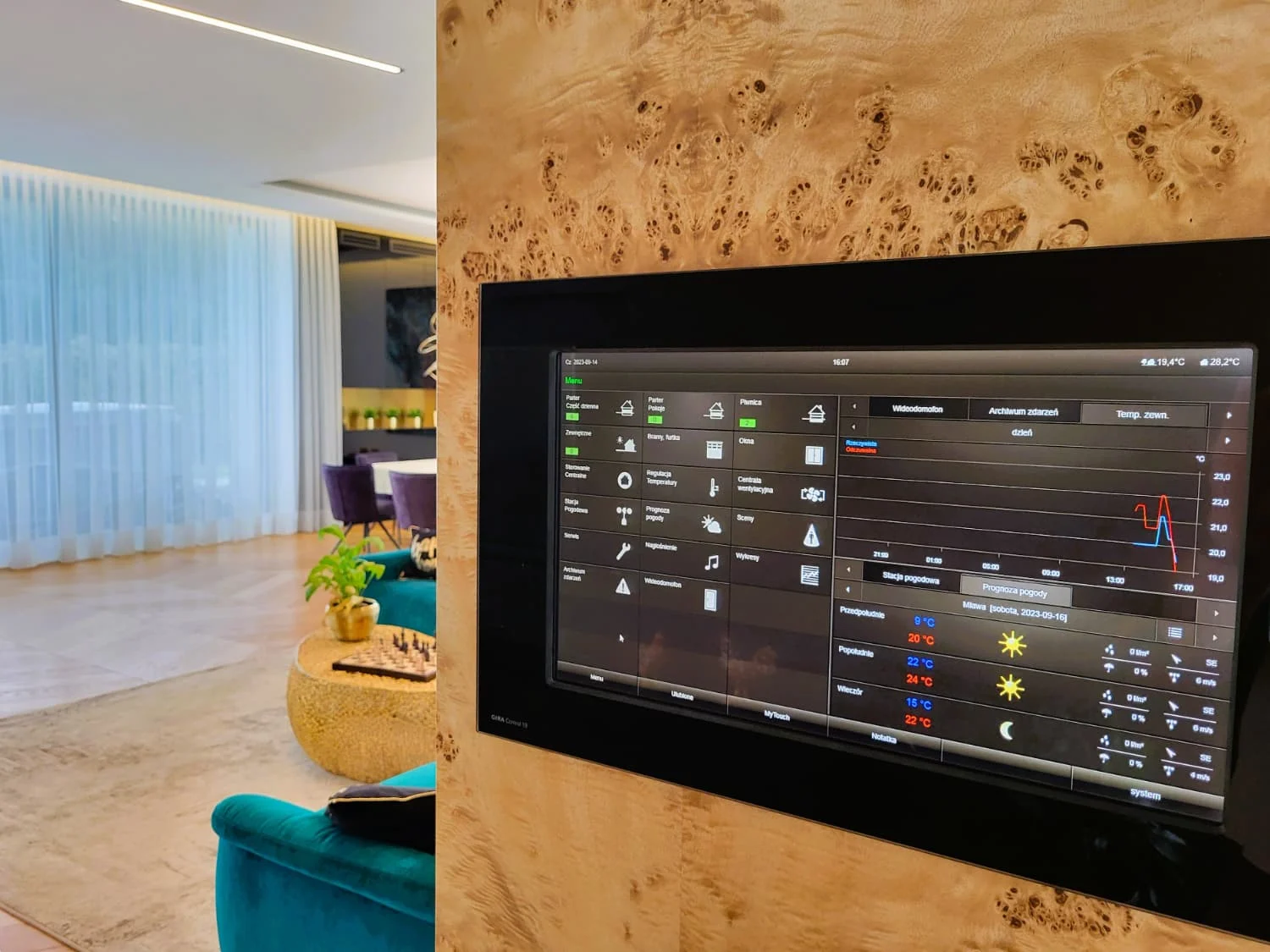 Inteligentny dom, rezydencja w Mławie, Pozelm Automatyka Budynkowa, smart home KNX (8)